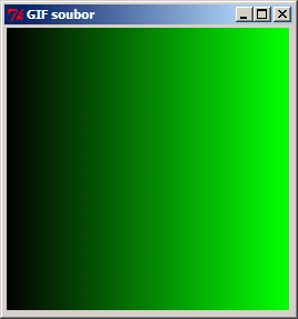 screenshot okna se zelenou duhou